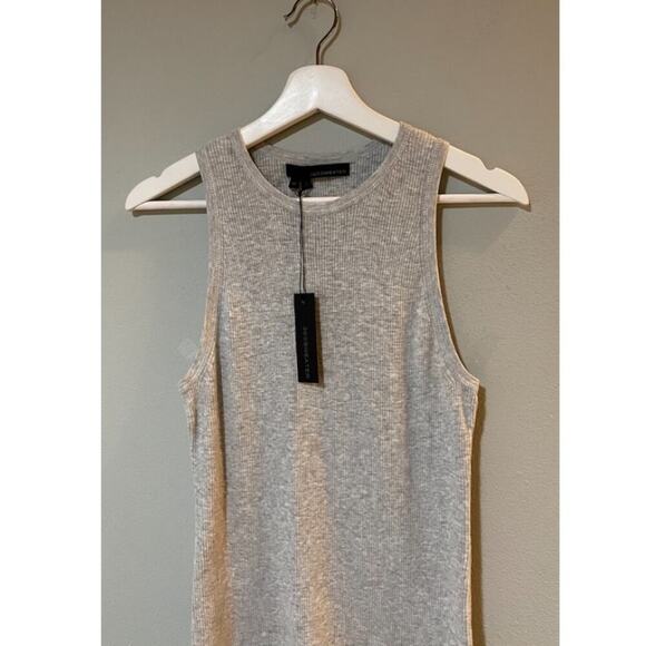 360 Sweater Ribbed Tank in Grey. - Picture 3 of 4
